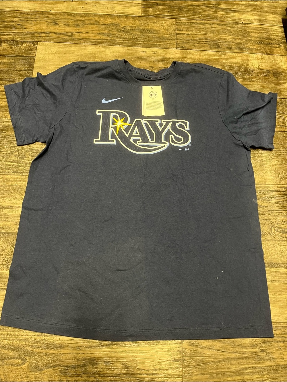 Nike Men's Navy Tampa Bay Rays Logo Short Sleeve Tee